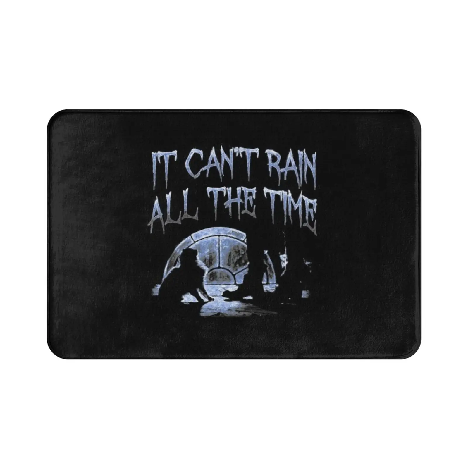 Can't Rain All The Time Deeper Blue Carpet Mat Rug Cushion Soft Non-Slip Pencil Sketch Crosshatch Crow Gabriel Cat Eric