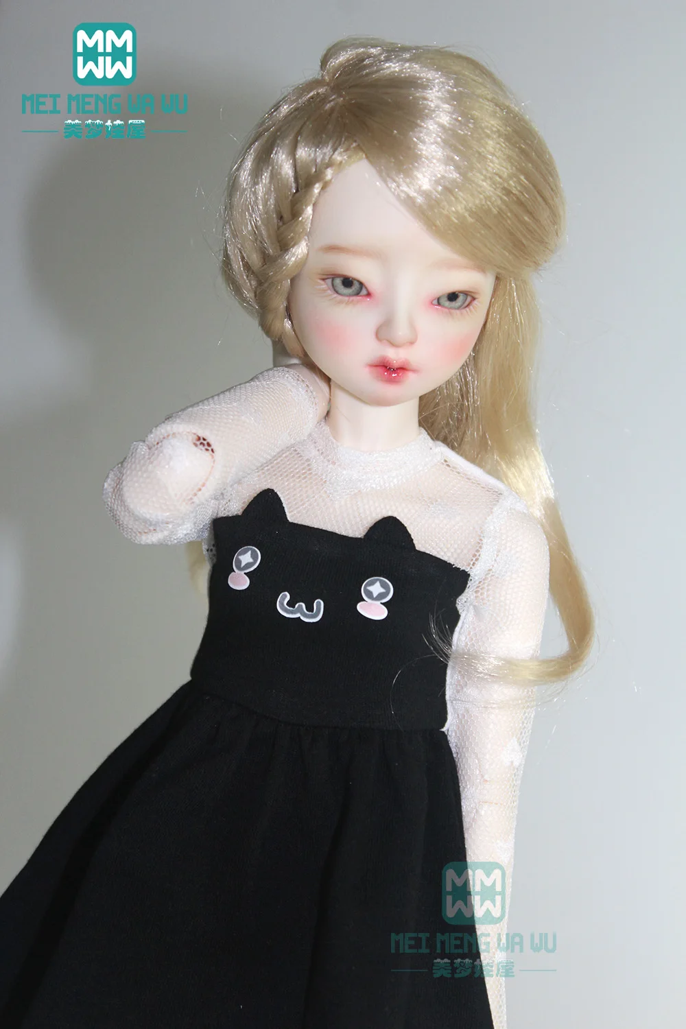 

Clothes for doll fit 43cm 1/4 BJD MSD GEM,XAGADOLL Black cat ear dress