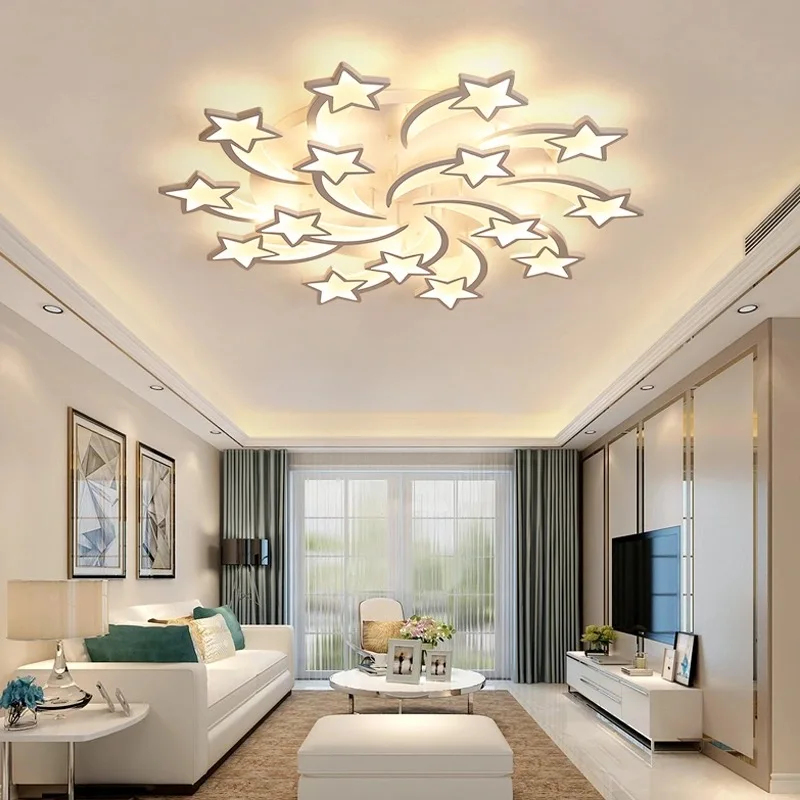 2024 neue Stern moderne LED Kronleuchter Art Deco Innen beleuchtung Glanz für Wohnzimmer Esszimmer Schlafzimmer Kinderzimmer Küche Remote App