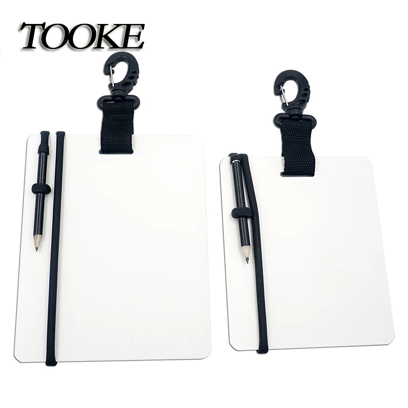 TOOKE Tablet Underwater Handwriting Board Diving Writing Book with Swivel Clip Notepad Water Record Board with Pen