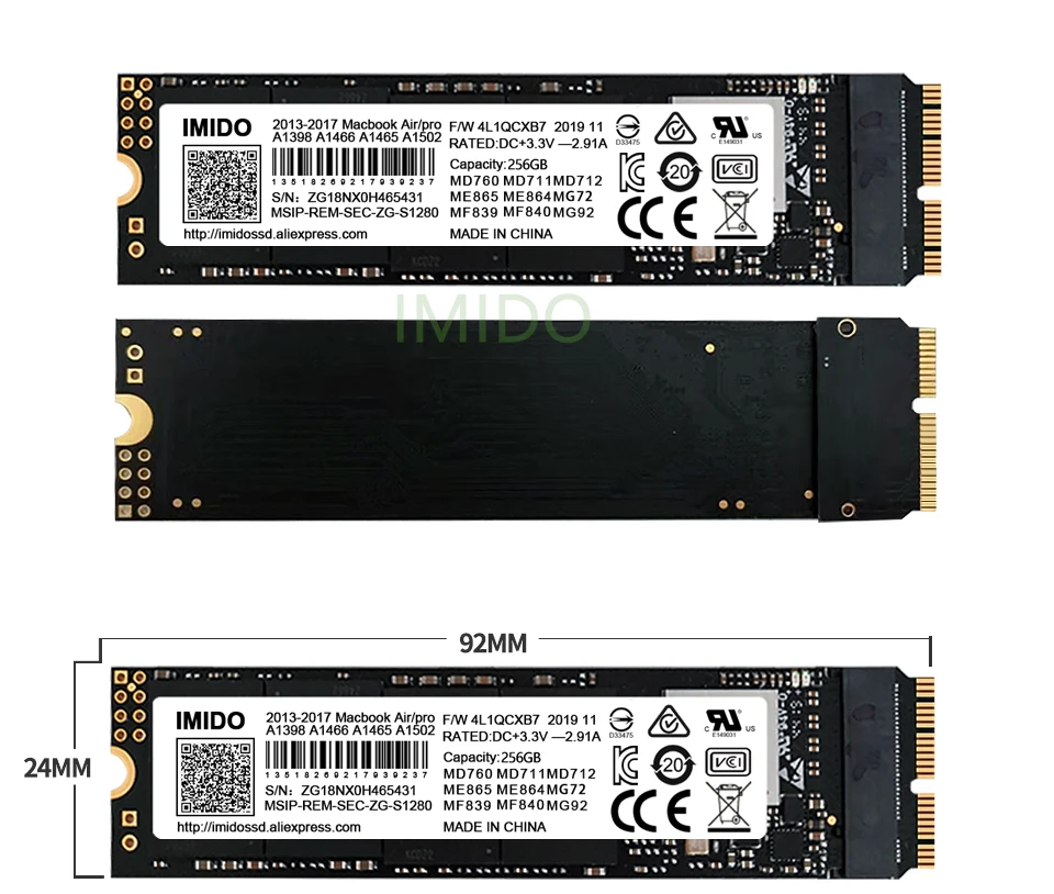 맥북 에어 2015 SSD, 모델 A1466, A1347, A1398 과 호환 가능, 1TB, 512GB, 256GB, 2TB, 128GB