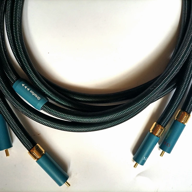 Hi-end 8N OFC Ortofon Fio AMP Alto-falante Interconnector de áudio Hifi Cabos RCA de áudio com anel