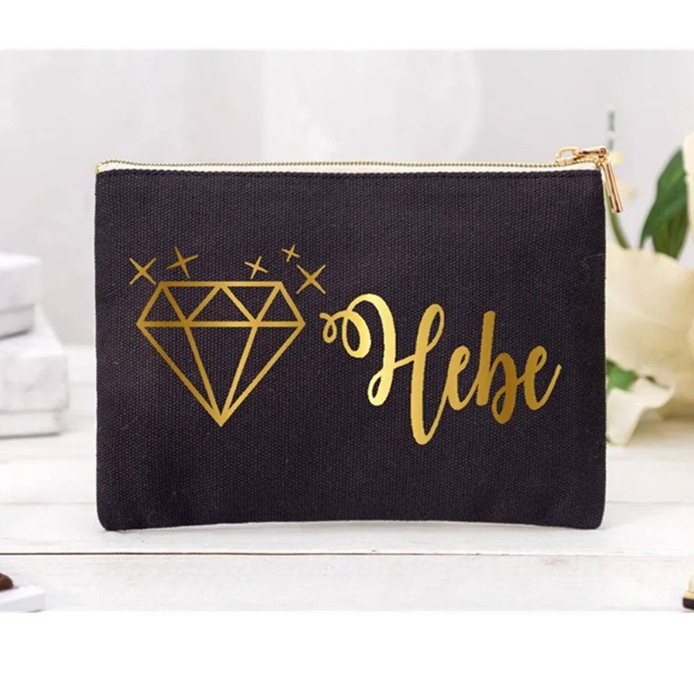 

Personalized Monogram Make Up Bag Custom Name Cosmetic Bag Bridesmaid Gift bags Canvas Wedding Bridal Shower Gift Toiletry Bag