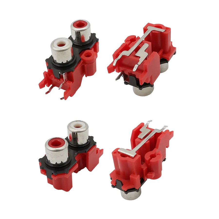 2/5Pcs 2/4/6 Holes RCA Female Audio Video Stereo Plug Jack AV Connector Socket Lotus Row Amplifier Interface Signal