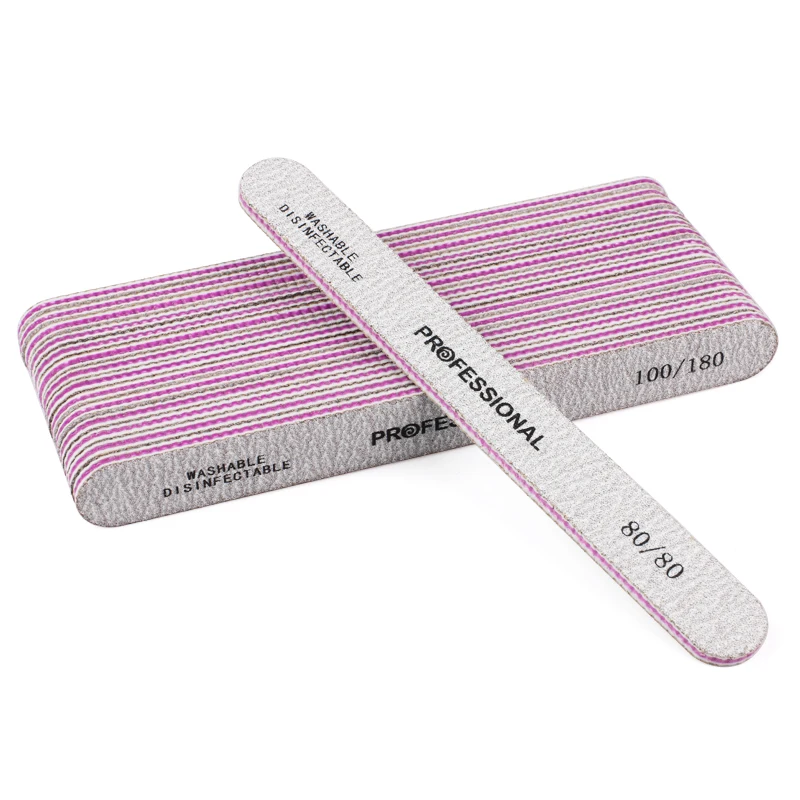 20Pcs/Lot Thick Sandpaper Nail Art Files 80/100/180 Emery Board Buffer For Manicure Straight Stick Block Salon Nail Accessories