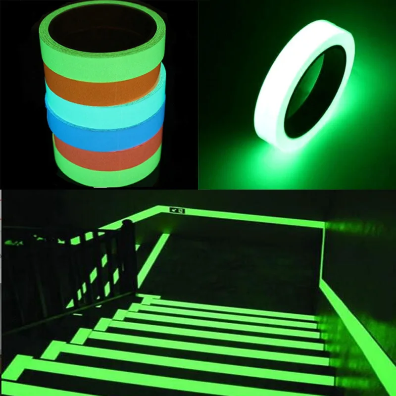 10M Luminous Tape Self-adhesive Glow In The Dark afety Stage Sticker Home Decor Party Supplies Emergency Logo