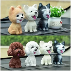 Husky Teddy Pomerania Car Shake Head Dog Ornaments, decoración de la cabeza linda, regalo para el Interior del coche, accesorios para el hogar y la habitación del automóvil, 9cm