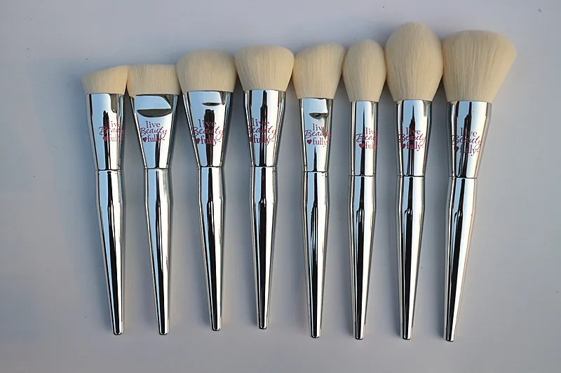 19pcs/set High quality full functional Makeup brushes Set Powder Blusher Highlight Eyeshadow eyebrow Make up brushes silver coat