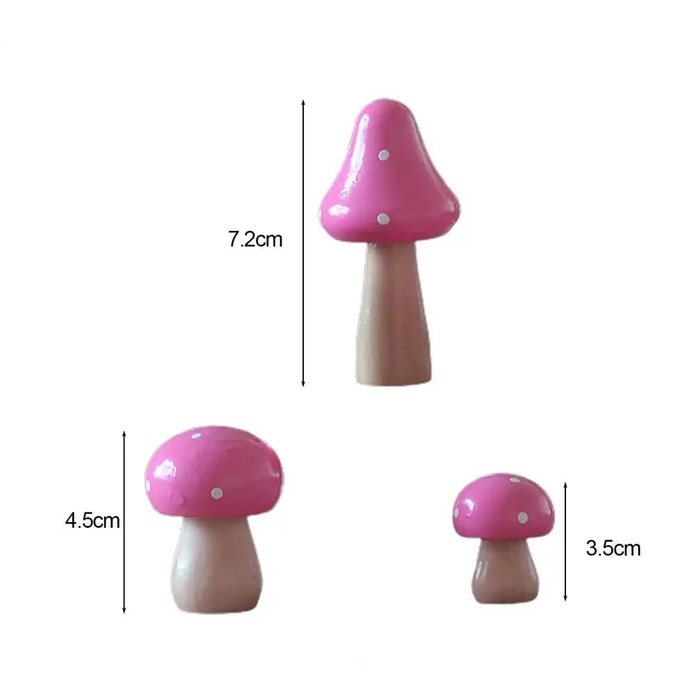 55%  Dropshipping!3 pieces/set of miniature wooden painting mushroom crafts children\'s desk decoration small ornaments