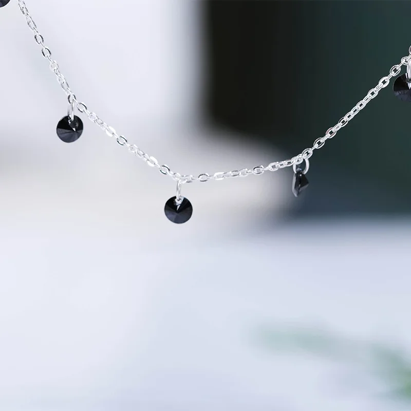 MIQIAO – Bracelet de cheville en obsidienne Agate, chaîne sur la jambe, en argent Sterling 925, Arge d'ornement pour vous, meilleurs accessoires d'été