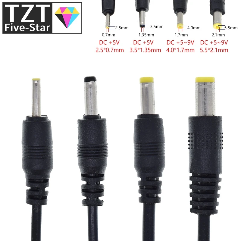 TZT 1/3PCS 1M USB-Anschluss zu 2.0*0.6mm 2.5*0.7mm 3.5*1.35mm 4.0*1.7mm 5.5*2.1mm 5V DC-Stromkabel-Stecker – Detail 16