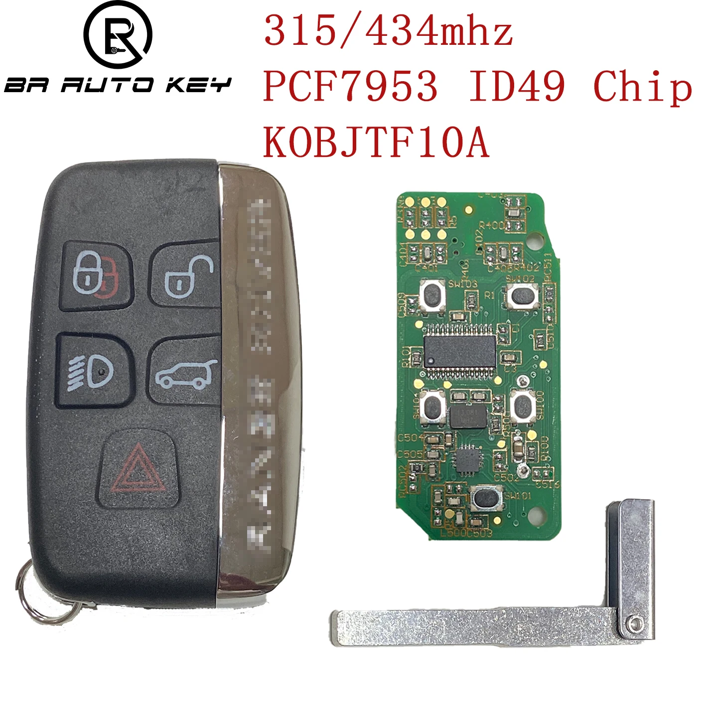 

5 buttons Smart Remote Car Key Fob 315MHz/433MHz for Land Rover LR2 LR4,Range Rover Evoque Sport Keyless 2012-2017 KOBJTF10A