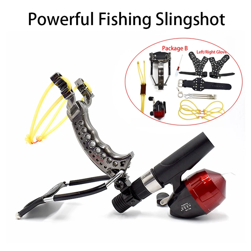 2022 New Fishing Slingshot Outdoor Shooting Sport Hunting Game Wristband Combination Set Fishing Reel Easy To Carry and Durable