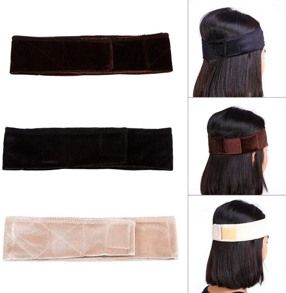 Non Slip Wig Band For Edges Adjustable Wig Grip Headband For Lace Frontal Wigs Velvet Wig Grip Band Wig Elastic Band Lace Band