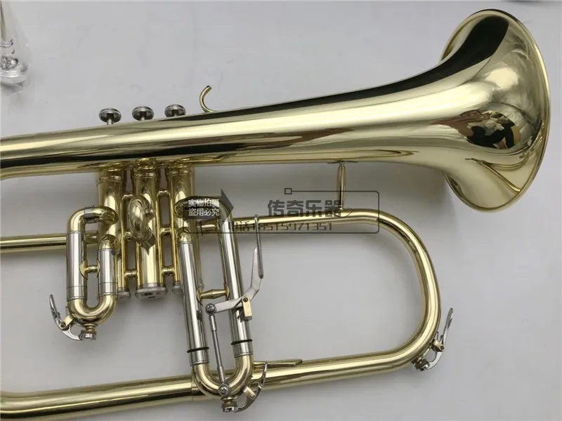 Hot Brand Bach  Flugelhorn Bb Brass Lacquer metal With Case Accessories