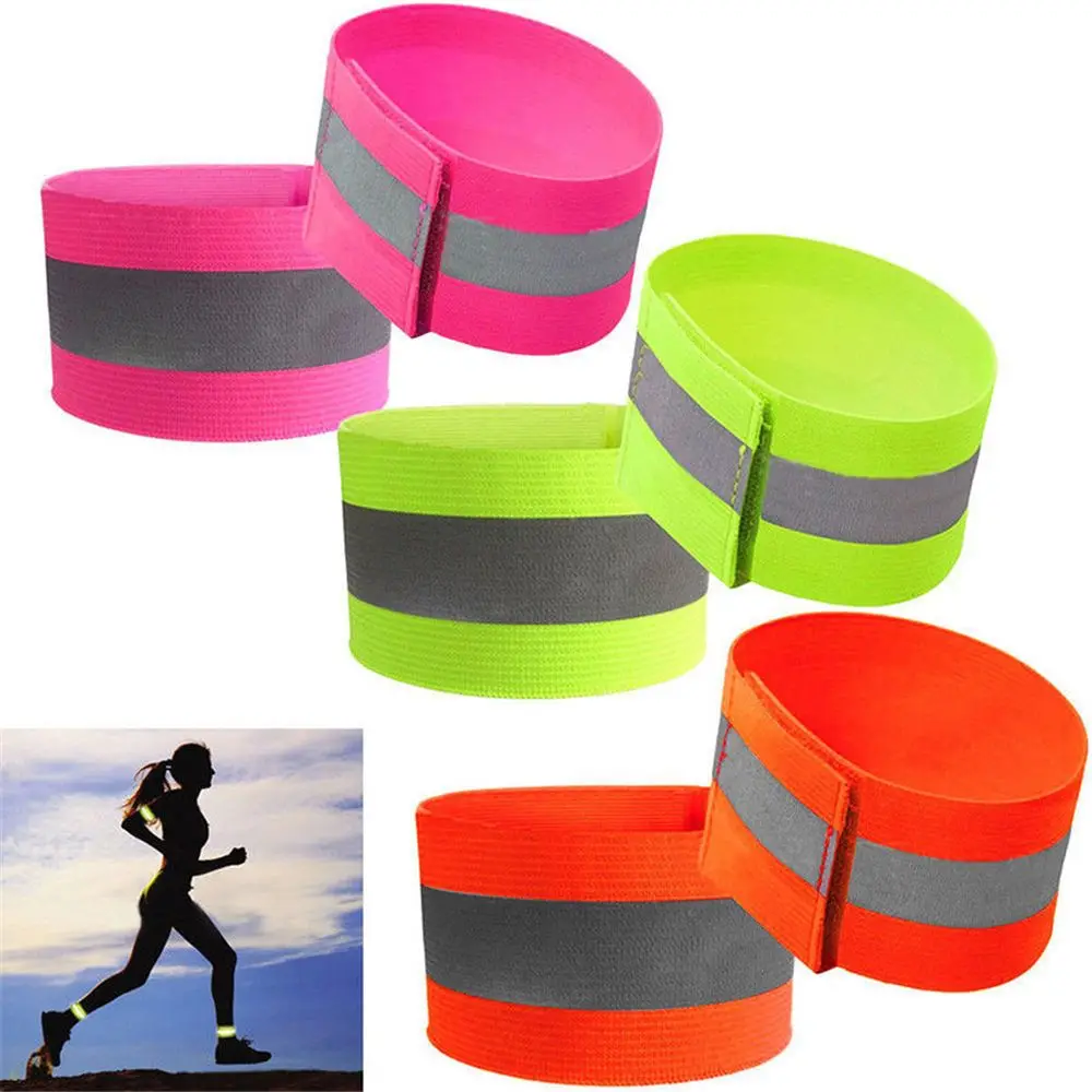 Reflective Bands Elasticated Armband Wristband Ankle Leg Straps Safety Reflector Tape Straps for Night Running Walking