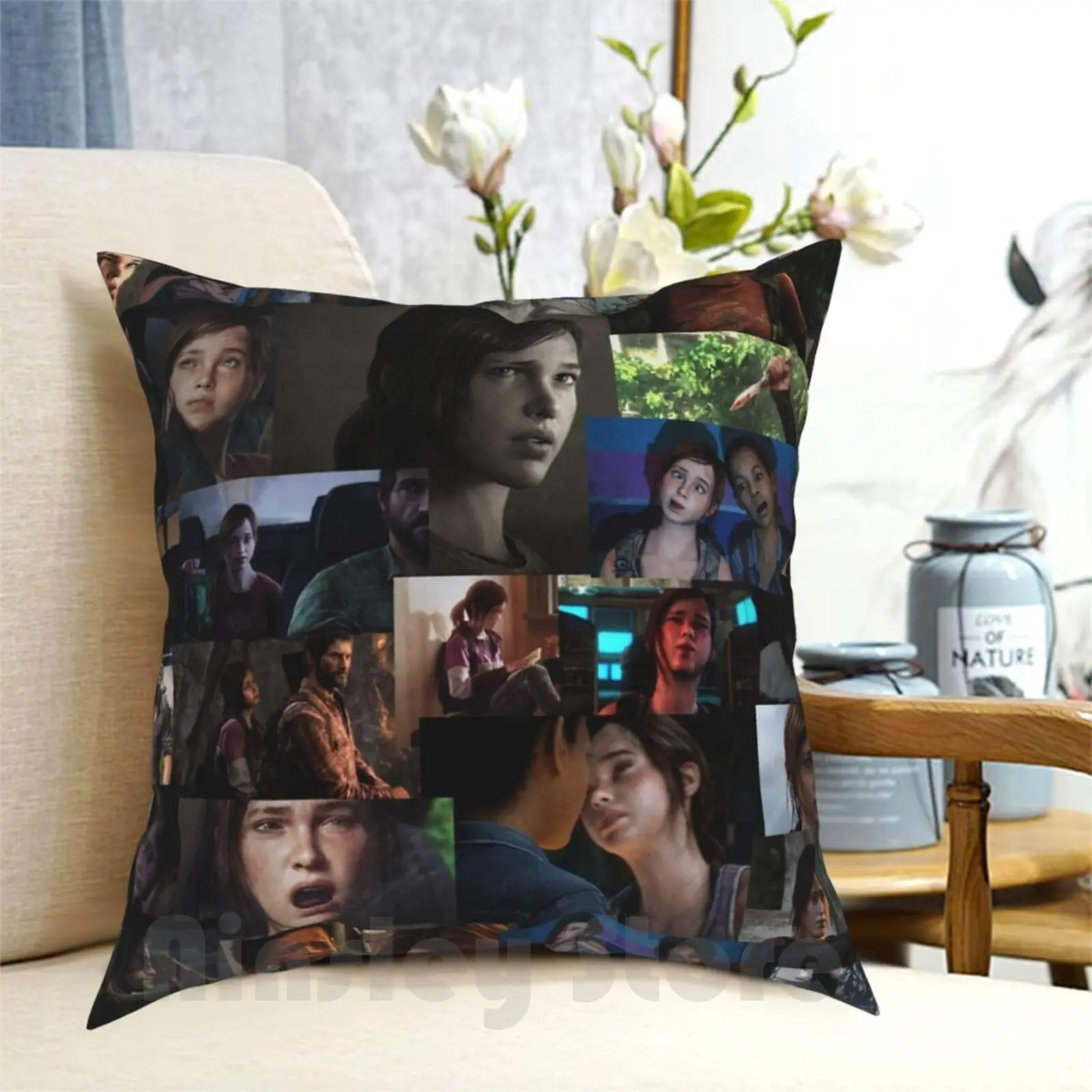 Ellie Collage Pillow Case Printed Home Soft DIY Pillow cover Tlou The Last Of Us Ellie Joel Gaming Naughty Dog Cool