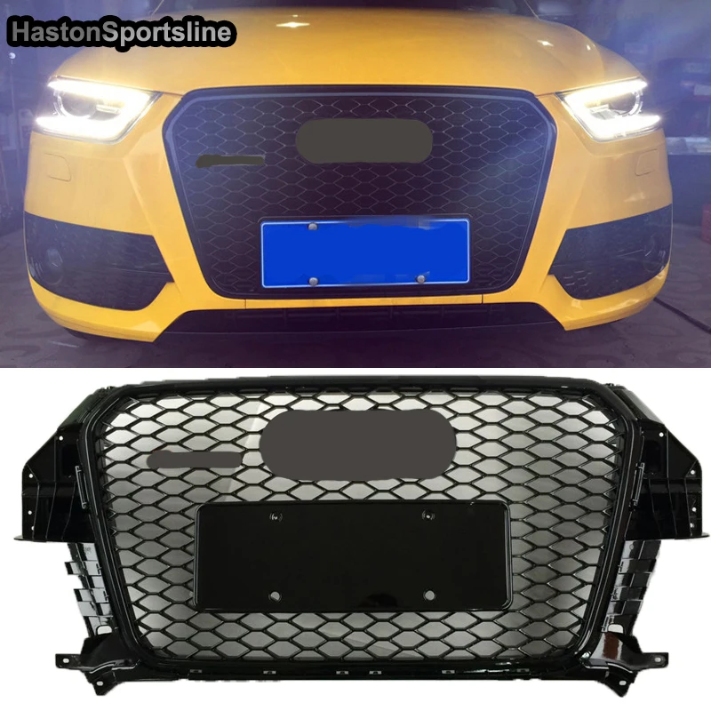 Q3 Front Sport Honeycomb Hood Grill for Audi Q3 SQ3 Sline 2013-2015 Car Styling Accessories