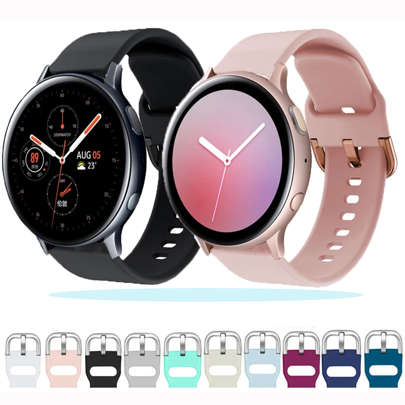 20mm 22mm Band For Samsung Galaxy watch 46mm 42mm Active2 Gear S3 frontier silicone watchband huawei watch fit strap gt2/2e/pro