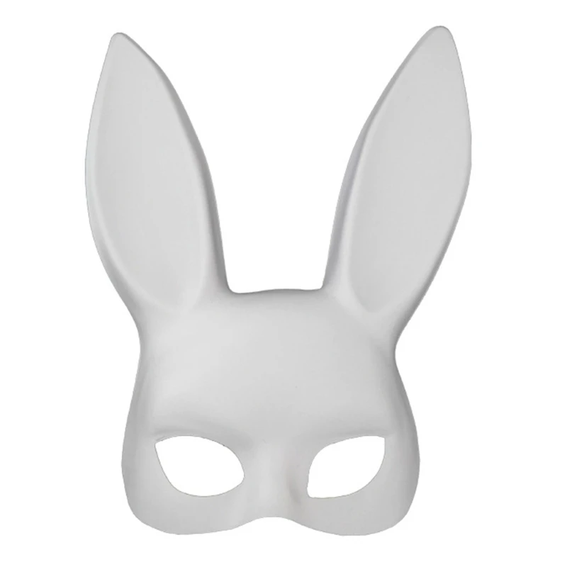 New White Black Women Girl Sexy Rabbit Bunny Long Ears Mask Halloween Party Cosplay