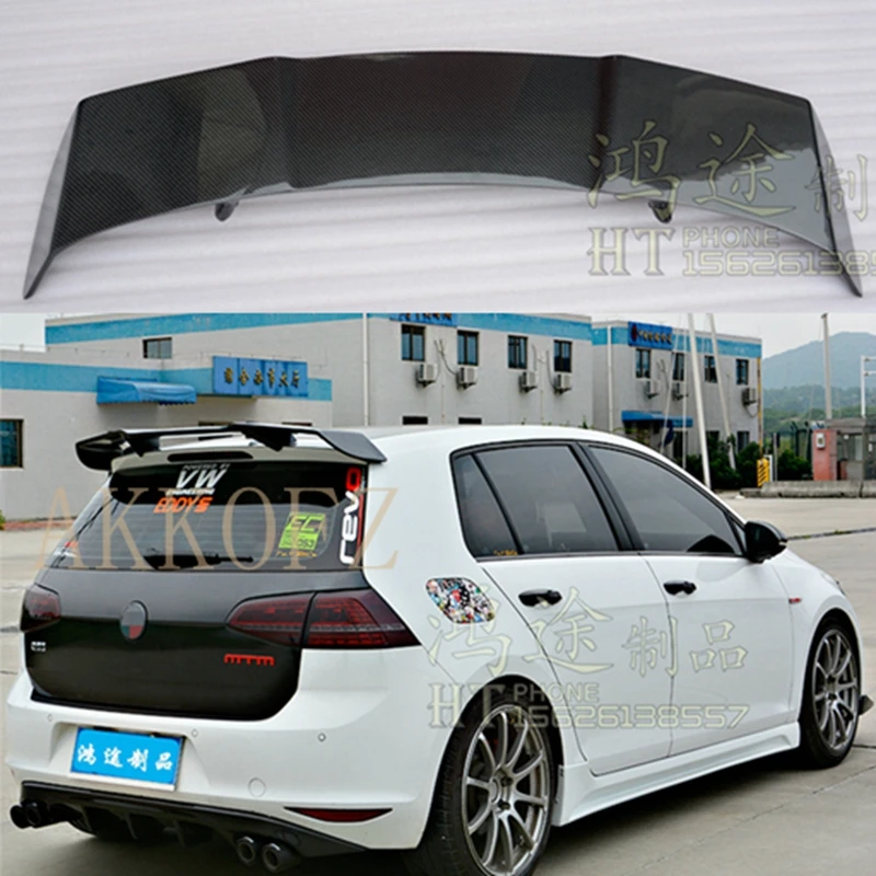 FOR Golf 7 MK7 7.5 Revozport Style Carbon Fiber Auto Car Roof Spoiler Wing For Volkswagen VW Golf VII Golf 7.5