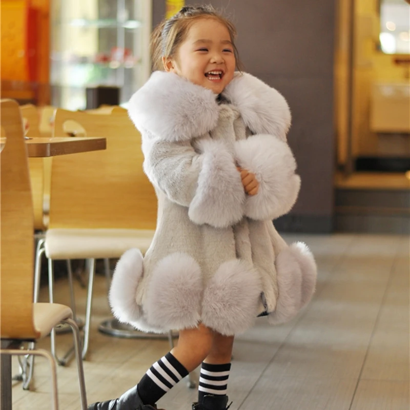 Baby Kids Clothes Girls Jacket 2023 Winter Fashion Solid Faux Mink Fox Fur Coat for Teen Girl Soft Warm Children\'s Clothing