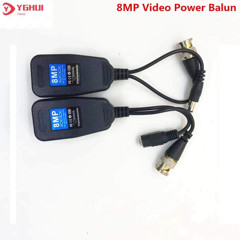 Passive CCTV Coax BNC Power Video Balun 8MP Transceiver Connectors BNC To RJ45 For CCTV Camera