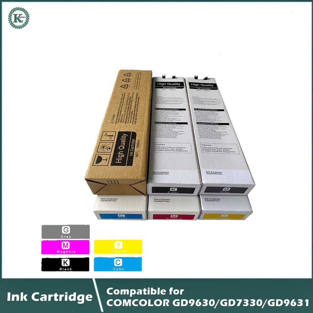 

COMPATIBLE A Set Ink Cartridge GD9630 GD7330 GD9631 1000ml KCMY Gray With Chip S-7280 S-7281 S-7282 S-7283 S-7284