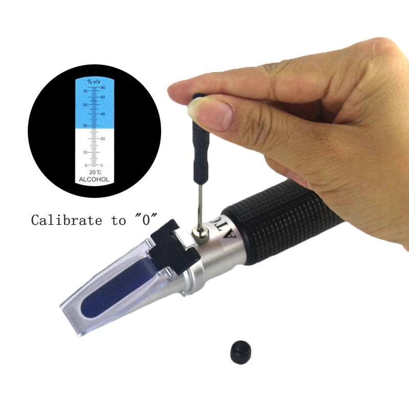 Hand held 0-80% Alcohol Refractometer ATC Spirits Tester Meter Alcoholometer liquor Wine Content Tester with retail box