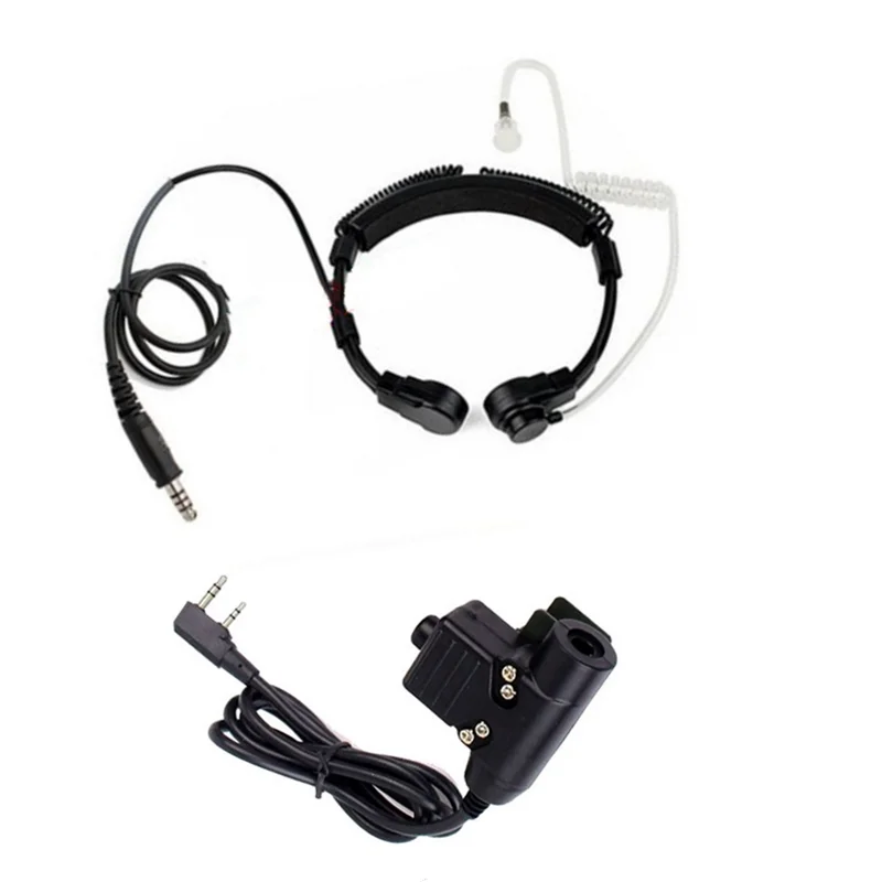 ขยายหูฟัง Throat ไมโครโฟนหูฟัง PTT สำหรับเครื่องส่งรับวิทยุ Kenwood Wouxun TYT BAOFENG UV-5R Retevis RT24วิทยุ