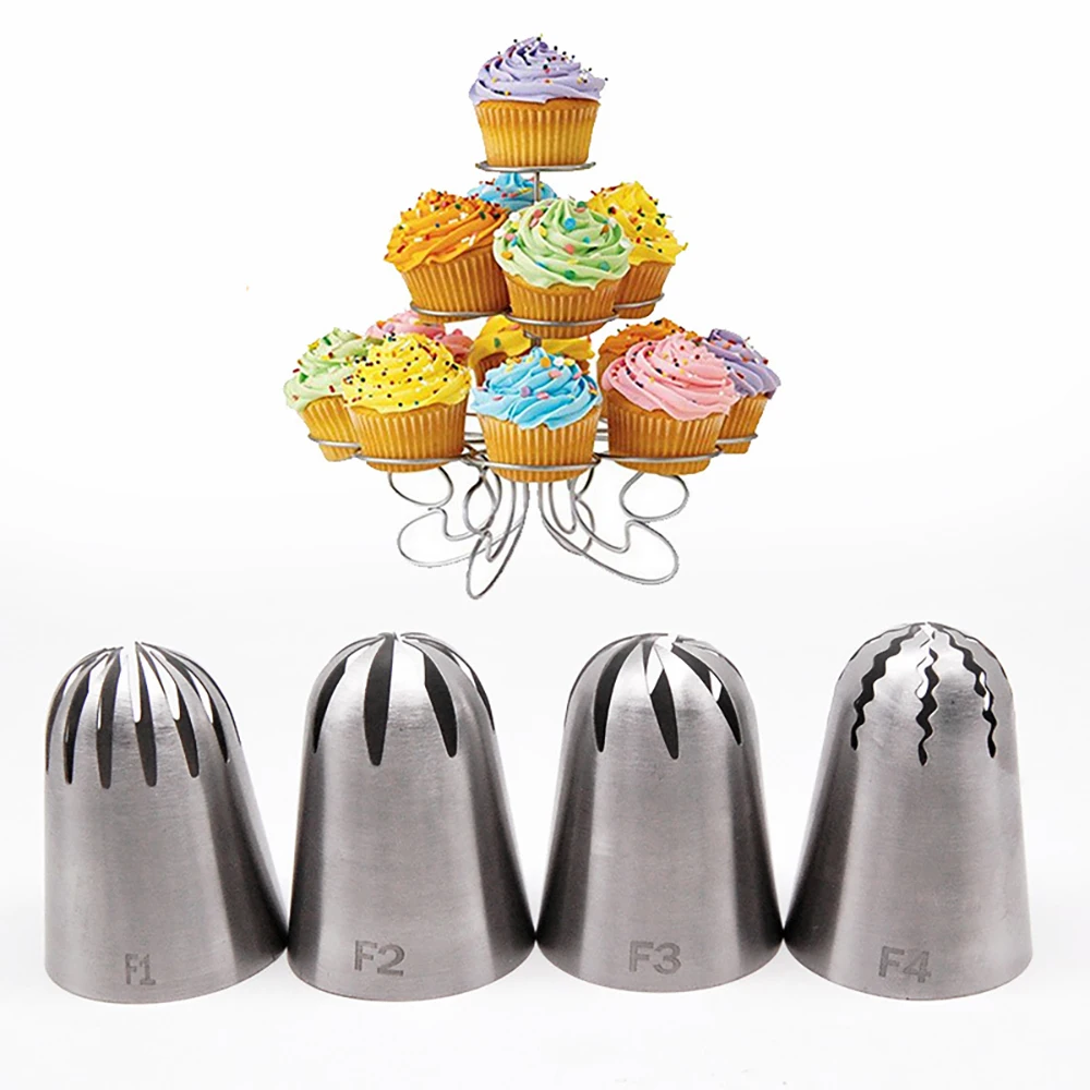 Cream Cake Icing Piping Tips Russian Nozzles Rose Pastry Tips Stainless Steel Fondant Cake Decorating Tools