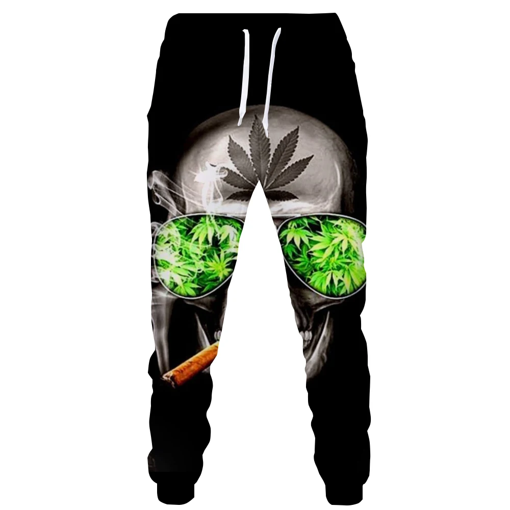 New Men/Womens Green Maple leaf Weeds Funny 3D Print Fashion Tracksuits Crewneck Hip Hop Pants  Plus Size S-7XL streetwear men