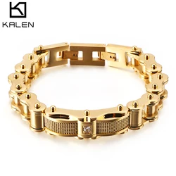 KALEN Bike Chain Bracelet Men Stainless Steel Motorcycle Punk Bracelets Male Jewelry