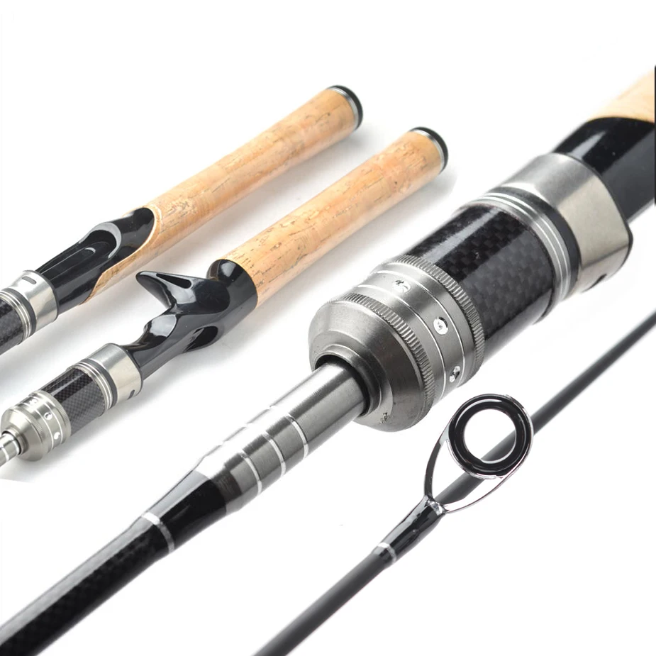 1.68 1.8 1.98m Spinning Ultraligh Fishing Rod Carbon Fiber UL Lure 1.5-5g Solid Tip Fast Action Fishing Rod Casting Saltwater