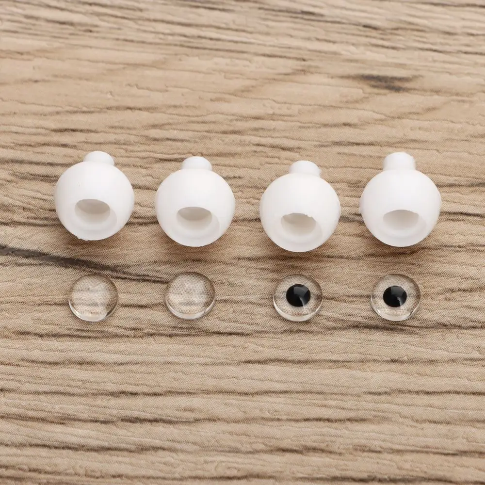 1Set High Quality Half Round Acrylic Doll Eyes 8~26mm Eyeball Toy Accessories Transparent&Black Eye DIY Sticking Mud Clay Toys