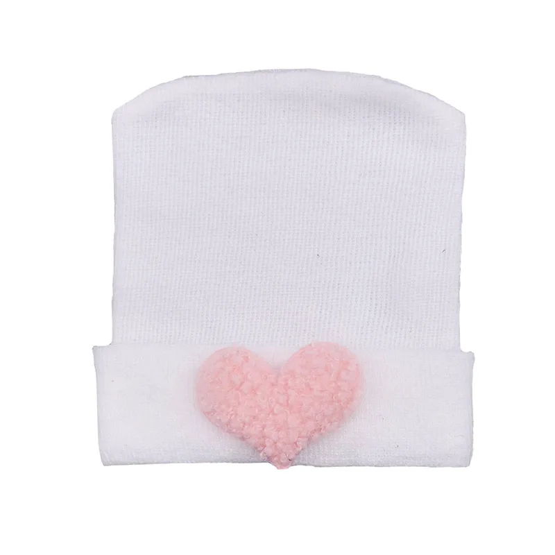 Cotton Knitted Baby Hosptial Hat infant Girls Boys Autumn Warm Heart Beanie Skuillis Cap Newborn Photography Hat Kids Clothes