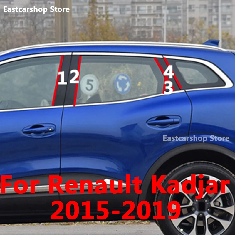 

For Renault Kadjar 2019 2018 2017 Car Middle Column PC Window Trims Decoration B C Pillar Strip Sticker Accessories 2016 2015