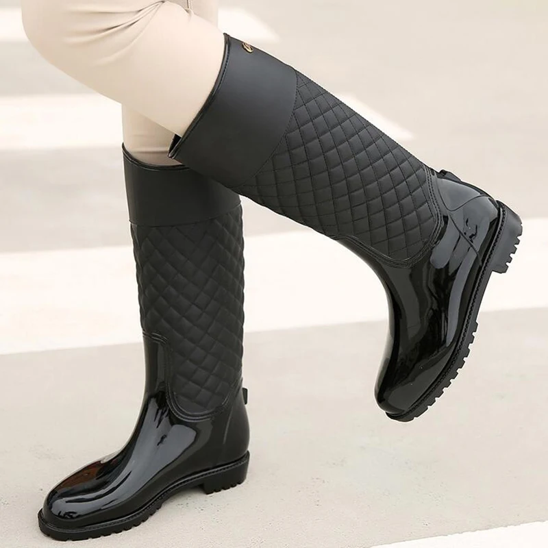 Rain boots woman boots snow boots waterproof motorcycle boots high boots rain boots long tube shoes botas lluvia mujer