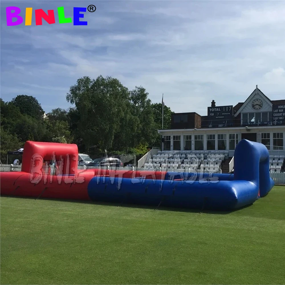 Popular blue and red 40x20ft inflatable human table foosball/foosball court/football game arena for coporate team