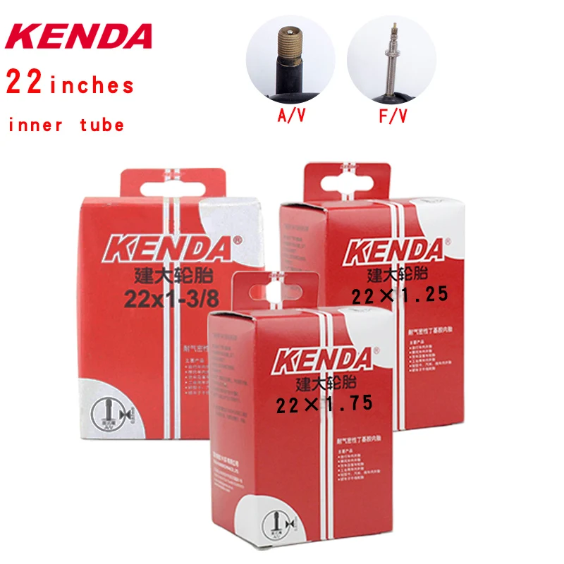 Kenda tubo interior de bicicleta 22 pulgadas 24*1-3/8 1,25 1,5 1,75 1,9 2,125 válvula Presta Schrader cámara ciclismo neumáticos de tubo de