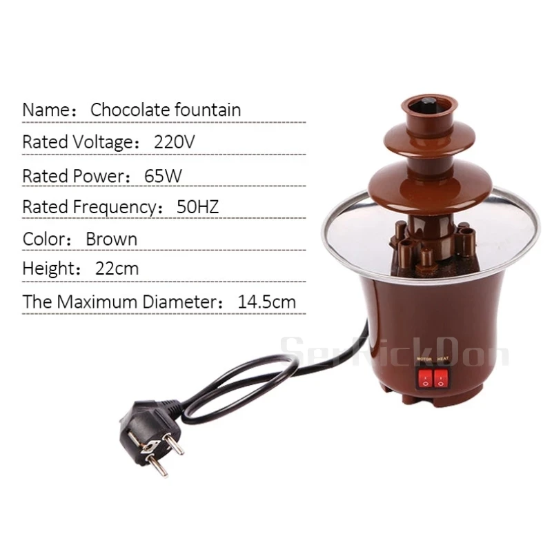 Mini fonte de chocolate artesanal, faça você mesmo, derretimento de chocolate com fondue de aquecimento, hotpot de 3 camadas para churrasco,