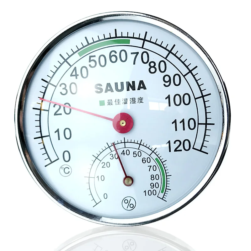 Wall Mounted Temperature Humidity Meter Thermometer & Hygrometer For Sauna Room Household