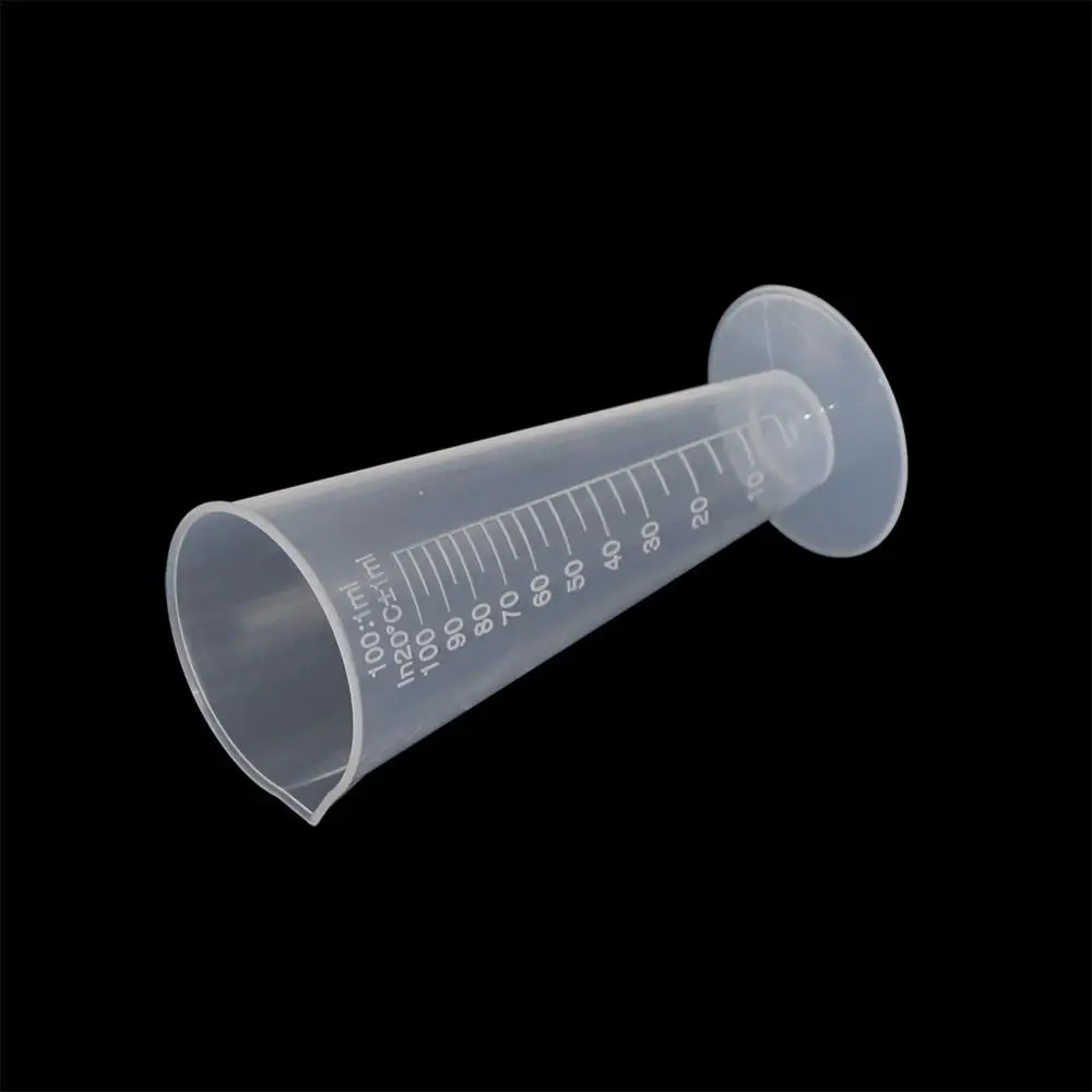 1Pc 100ml Transparent Plastic Cone Measuring Cup With Scale Graduated Cylinders School Laboratory Kitchen Measure Accessories
