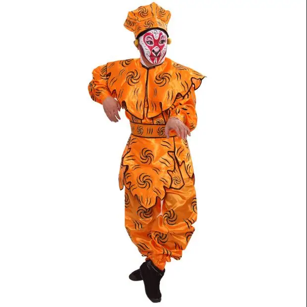 Beijing Opera Peking Stage Costume Monkey King Sun Wukong Chinese Drama Vintage Journey to the West Yellow