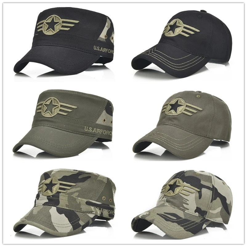 CLIMATE Army Military Camouflag Cap Hat Sport Solider Hat Caps Men Five-pointed star Camouflag Cap USA Army Camou Military Caps