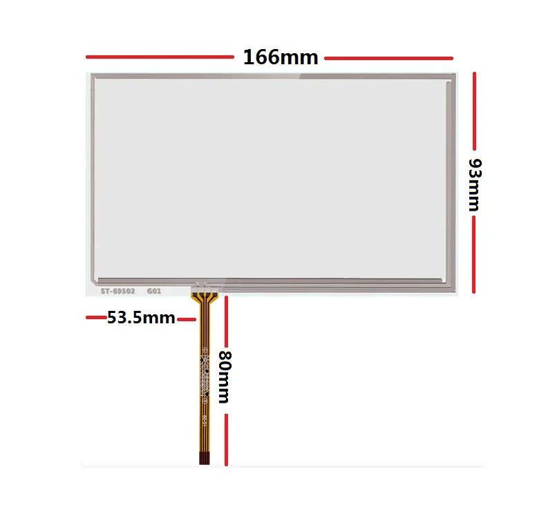 

New 6.95-inch 166*93mm 4-wire touch screen is suitable for TM070RDH01 C070VW03 V0 touch screen