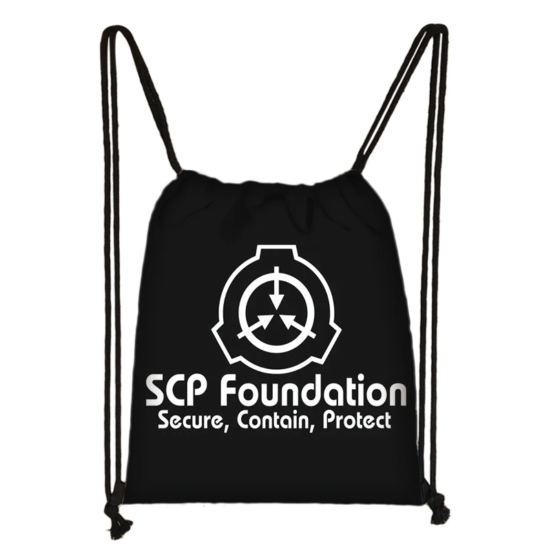 SCP Secure Contain Protect Print Drawstring Bag Backpack Daily Casual Boys Girls knapsack Drawstring Bags