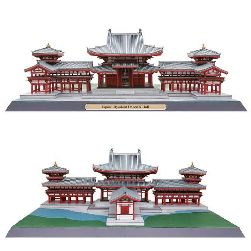 اليابان Byodoin معبد فينيكس قاعة ثلاثية الأبعاد ورقة نموذج البيت Papercraft لتقوم بها بنفسك الفن اوريغامي بناء في سن المراهقة الكبار اليدوية الحرفية اللعب QD-181