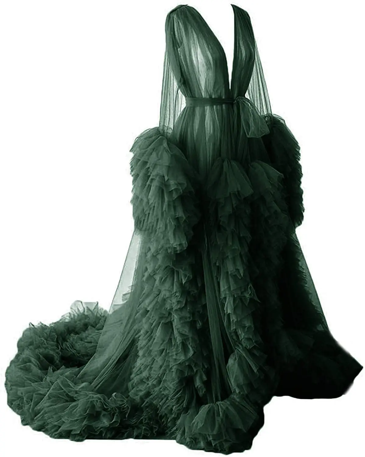 2025 Women's Sheer Long Dressing Gown Fluffy Dessous Photography Perspektive Comfortable Robe for Ladies