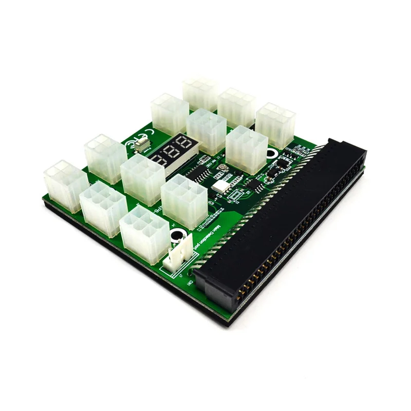 PCI-E 12V 64Pin to 12x 6Pin Power Supply Server Adapter Breakout Board for HP 1200W 750W PSU GPU